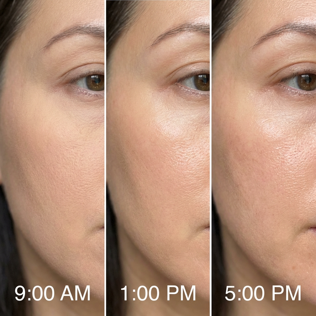 WaterBlur before and after comparison on real skin