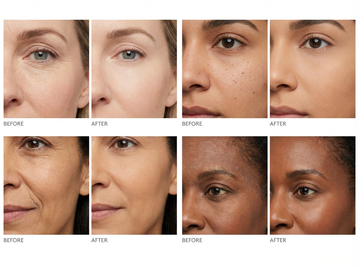 Real women testing WaterBlur setting powder